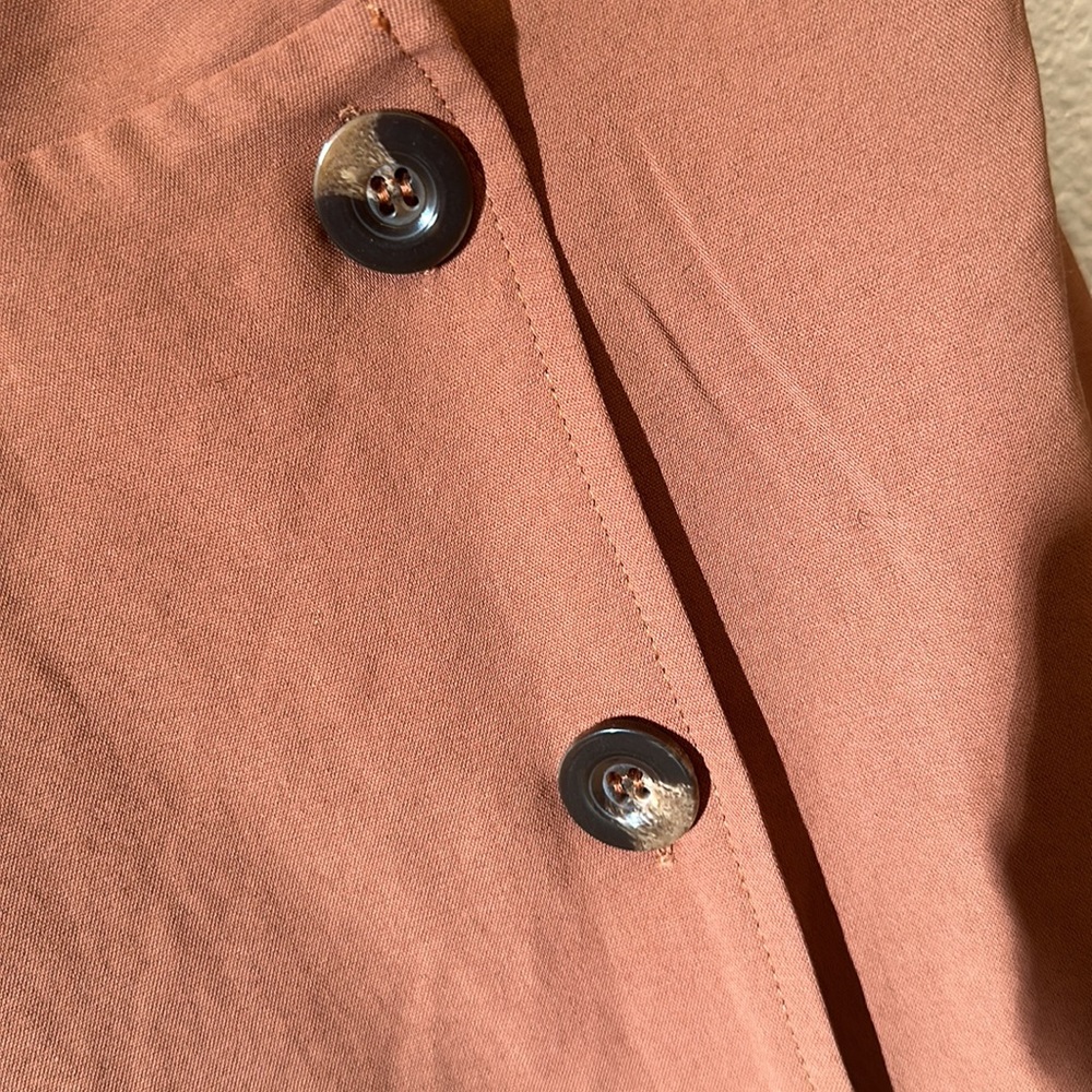 Rust Side Button Dress - Picture 5 of 5